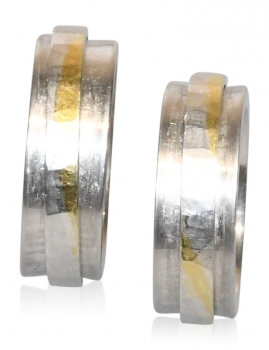 Eheringe aus Silber mit Silber-Feingold
